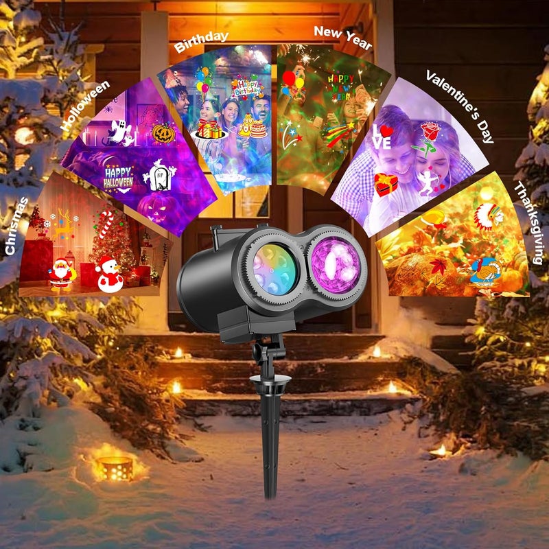 Fussion 4-Large Pattern Halloween Christmas Projector Lights Outdoor, 29 Effects Holiday Projector Light Outdoor 2 in 1 with Remote, Christmas Decorations Lighting for Outside Home Party House Decor - Image 2